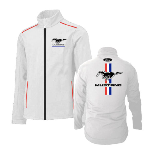 Chamarra blanco Softshell para hombre | Ford Mustang