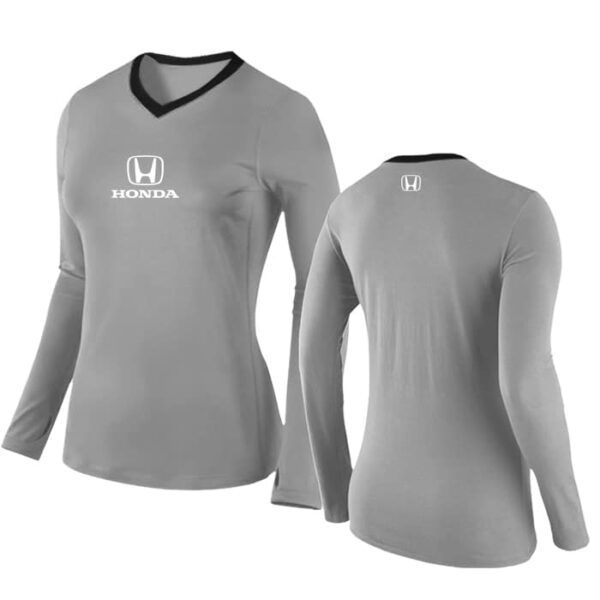 Playera Cuello V  Manga larga para mujer | combinada | Honda - Imagen 3
