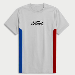 Playera Ford cuello redondo blanca con rojo y azul rey - espalda